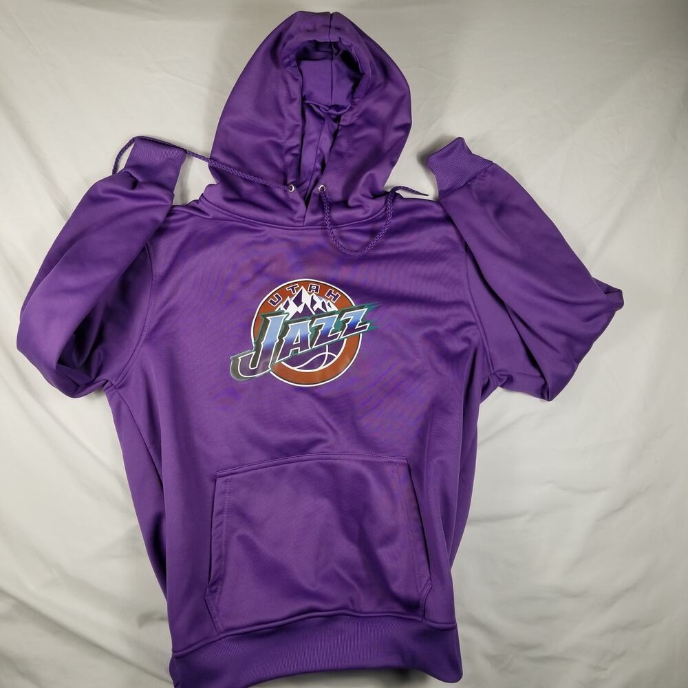 Utah Jazz Vintage  Logo Hoodie Sweatshirt Purple Small